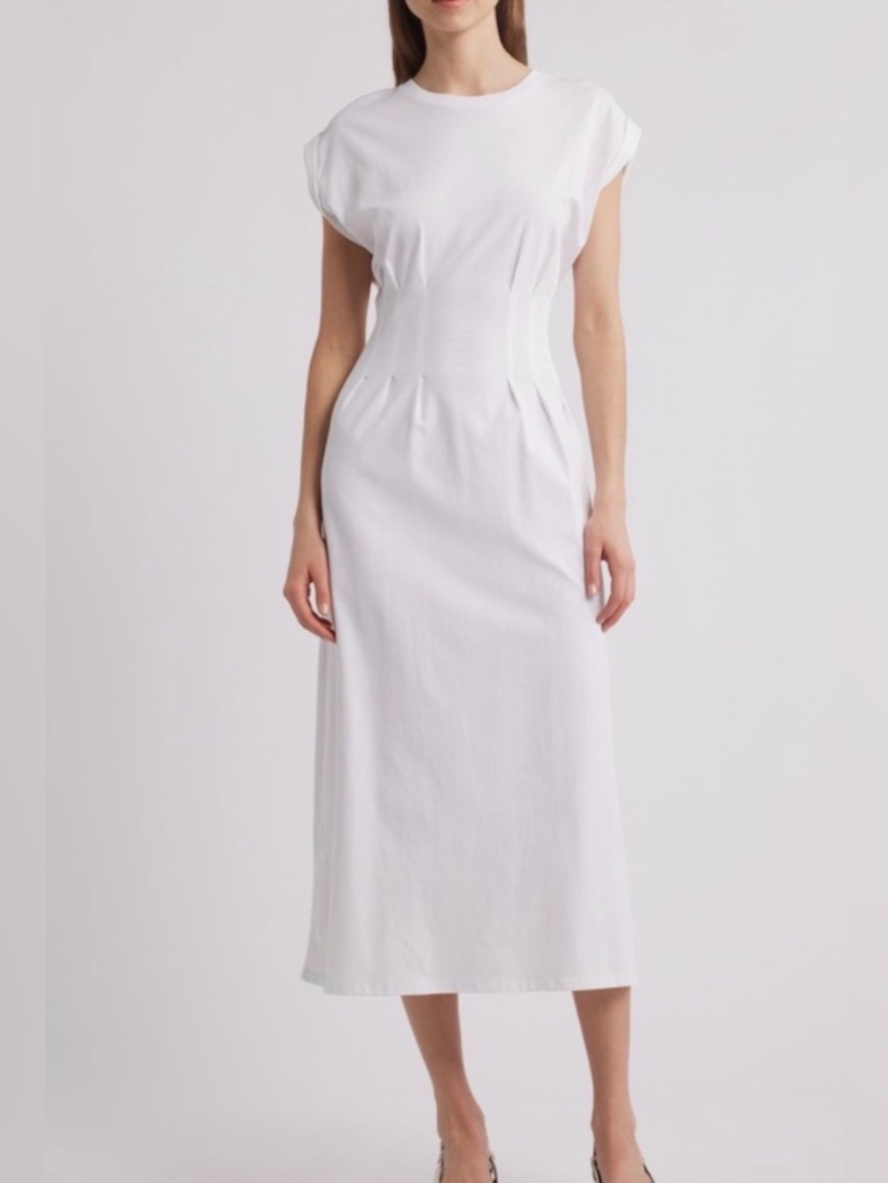 Frame Denim White Cap-Sleeve Maxi Dress